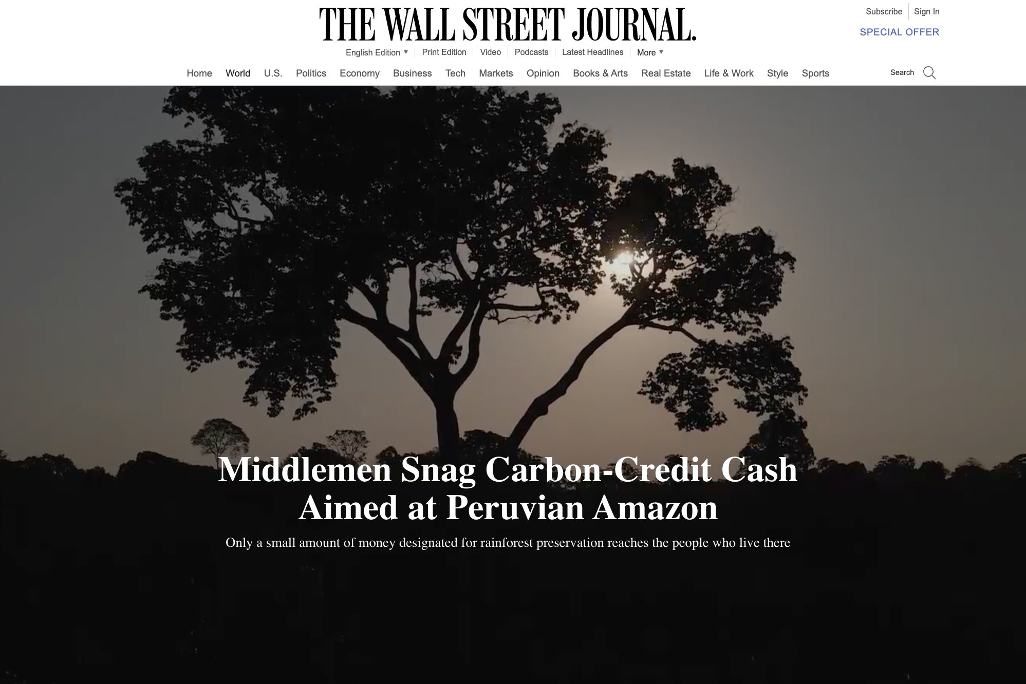 Cover Image for Assignment for The Wall Street Journal